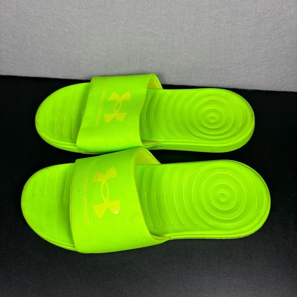 Under Armour Ansa Fixed Men's Slide Sandals Size 9 Neon Hyper Green 3023761-300